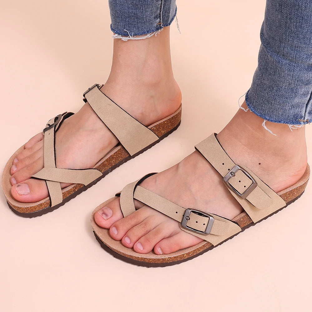 Women's Classic Cork Slippers | Comfortable Suede Clogs with Arch Support
