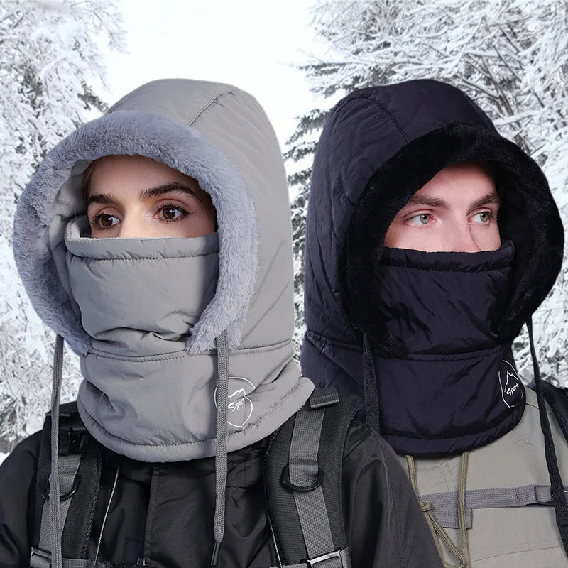 Unisex Plush Balaclava Winter Hat | Warm Knitted Face Mask