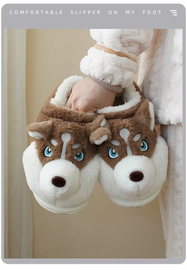 Men's Plush Cotton Slippers | Cozy Anti-Slip Indoor Shoes