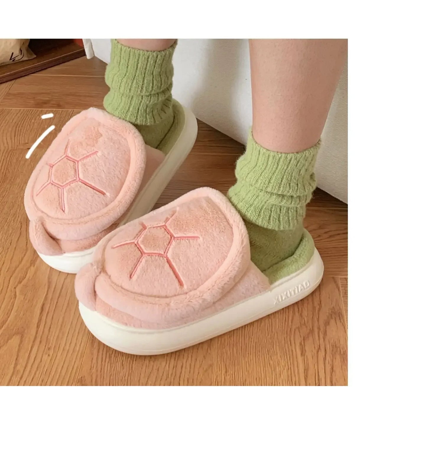 Cute Turtle Plush Slippers | Soft Warm Indoor Winter Footwear