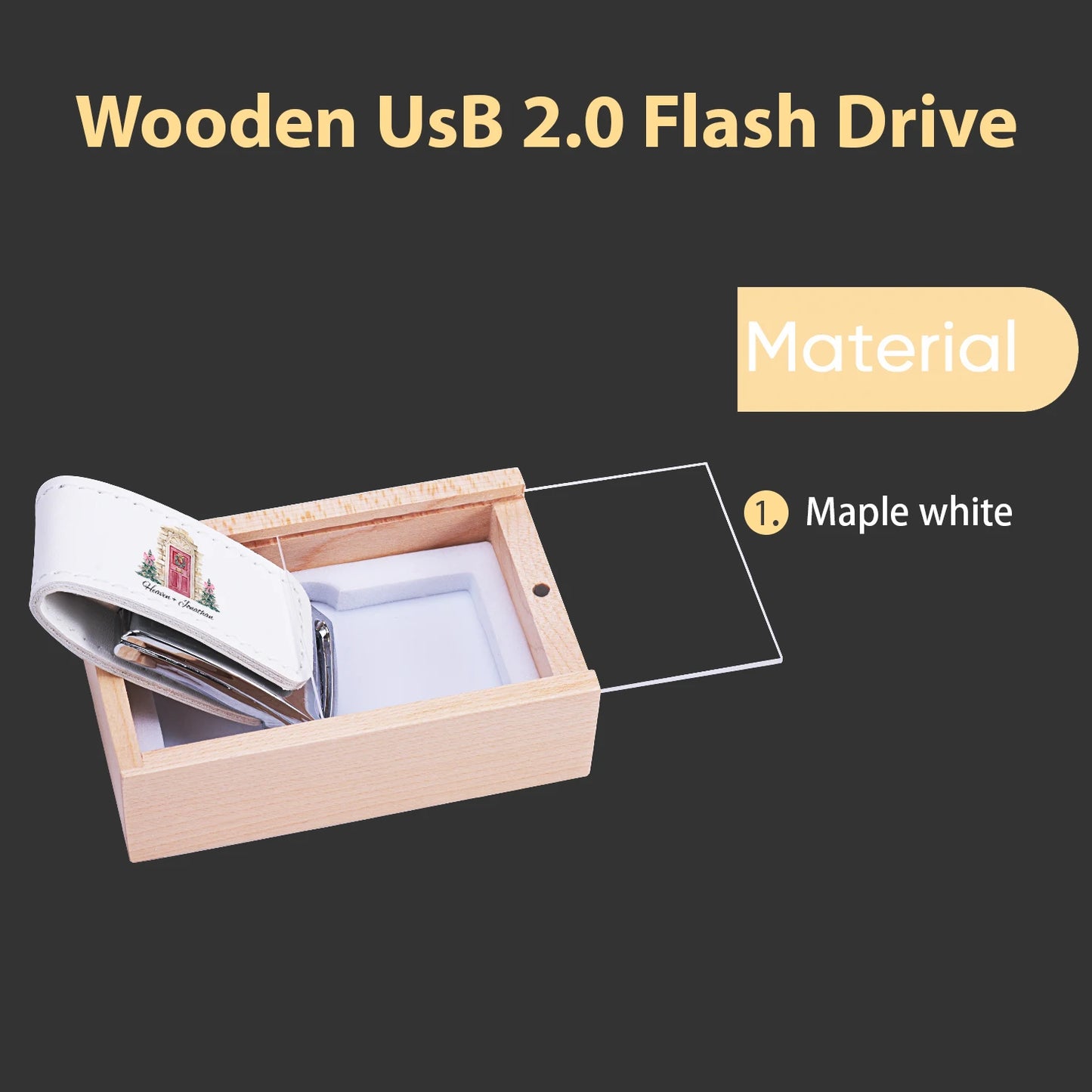 Transparent Cover Wooden USB Flash Drive | Custom Logo Options