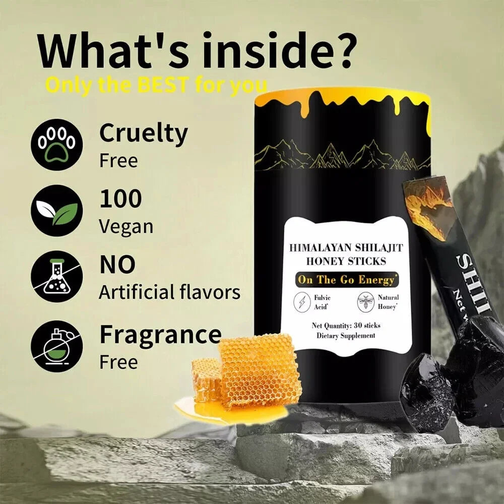 Himalayan Shilajit Sticks with Honey | Energy & Immune Support
