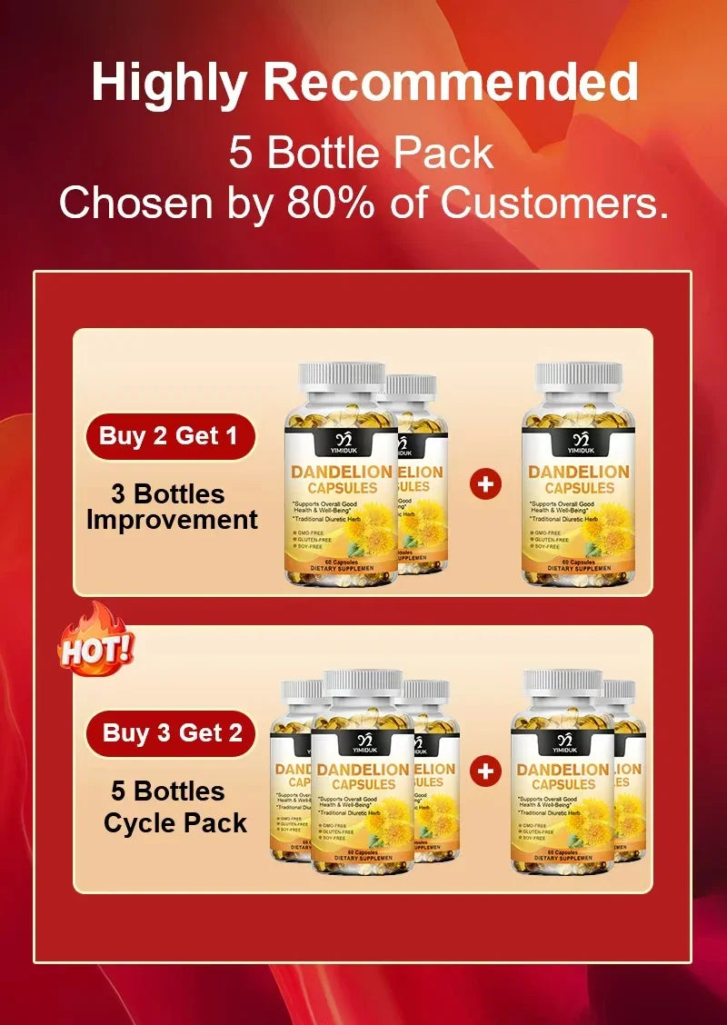 Dandelion Supplement for Liver & Kidney Health Support