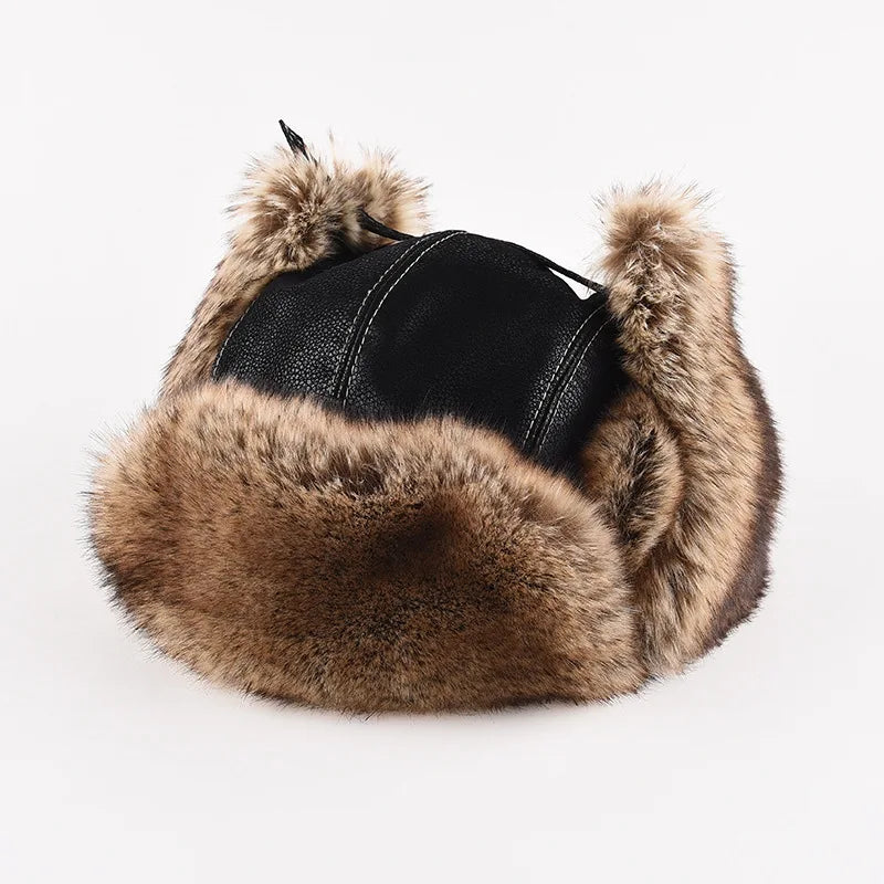 Plus Size Faux Fur Bomber Hat | Winter Windproof Trapper Cap