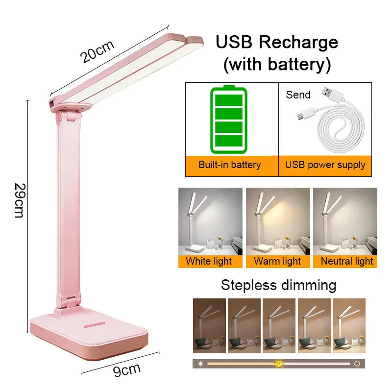 Lámpara de escritorio LED regulable | Protección ocular y control táctil
