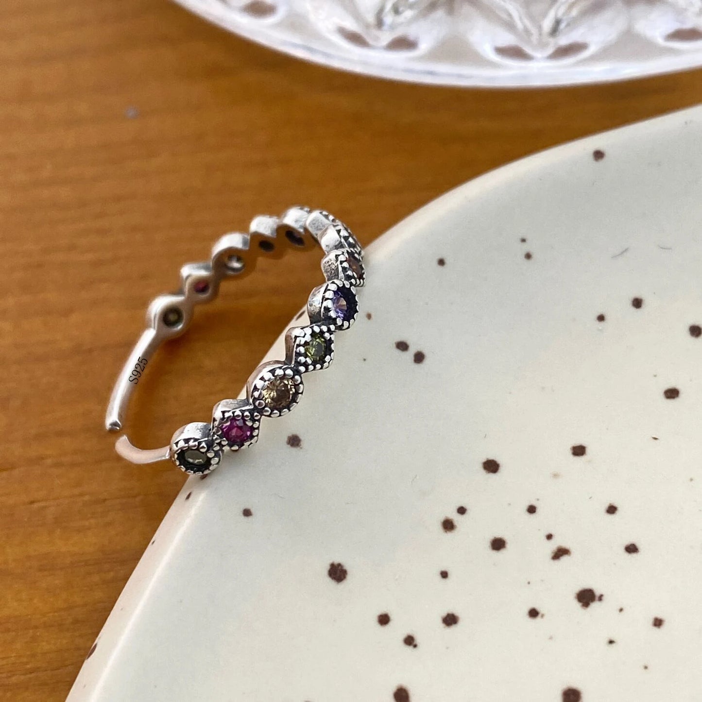 Adjustable Geometric Jade Ring for Women | Vintage Jewelry Gift