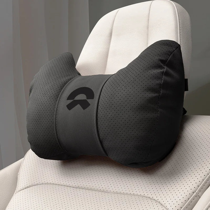 Premium Leather Car Neck Pillow | Ultimate Lumbar Support