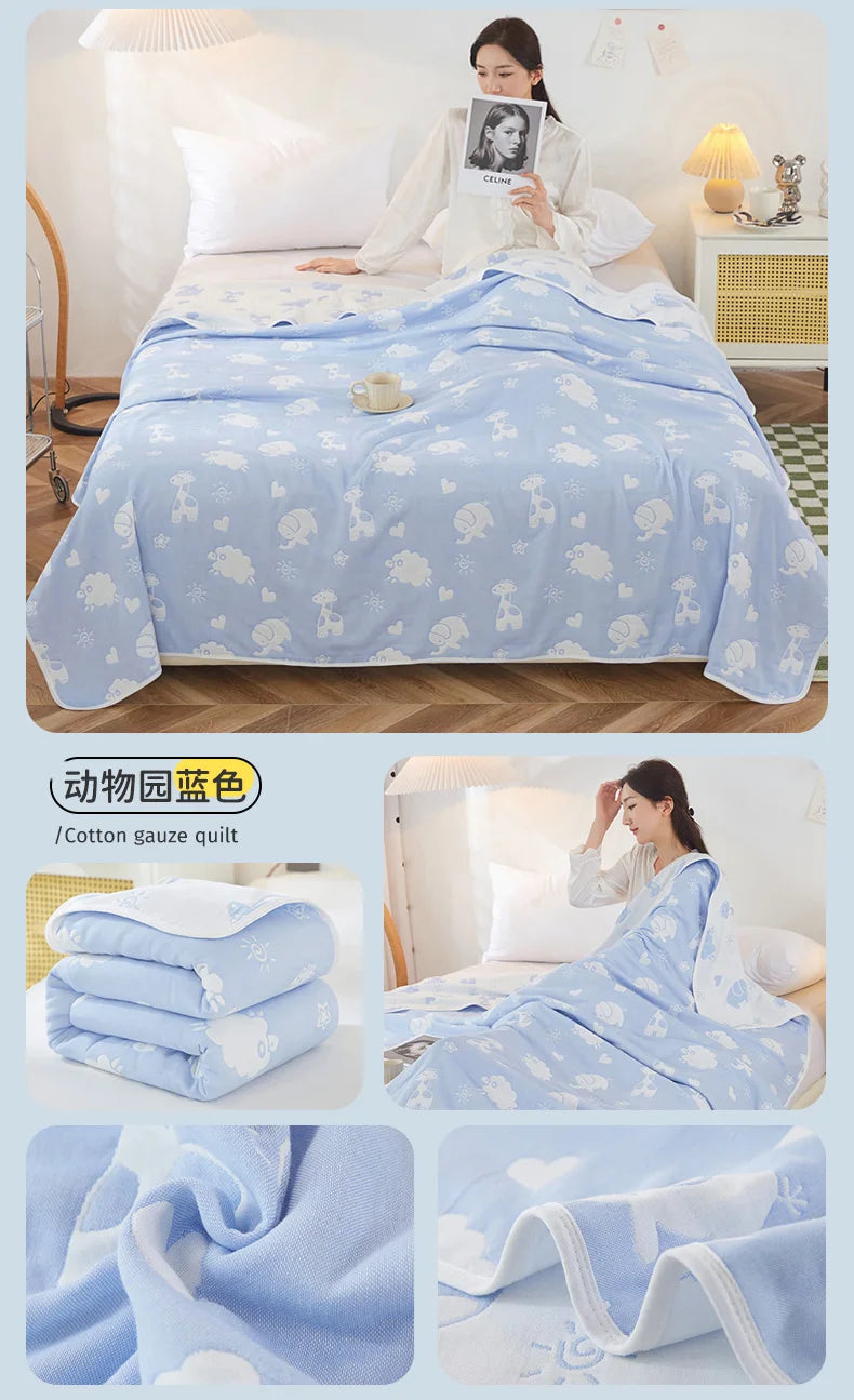 Breathable Summer Quilt | Multi-functional Cotton Towel Blanket
