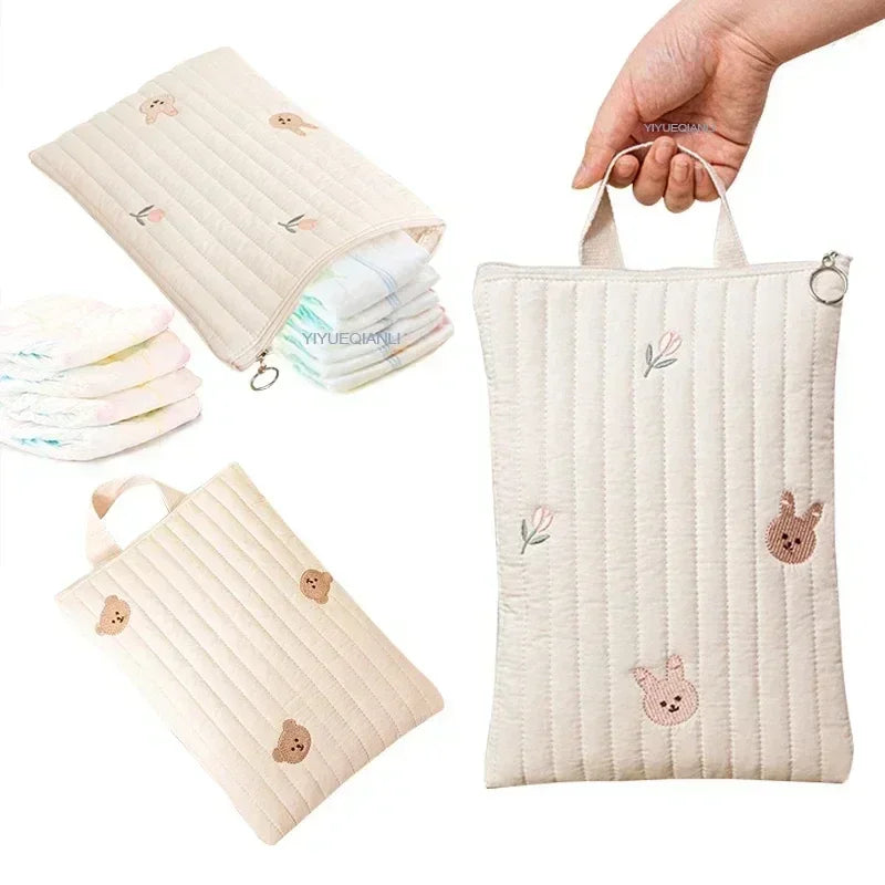 Cute Cotton Baby Diaper Bag | Stylish Mommy Handbag for Travel
