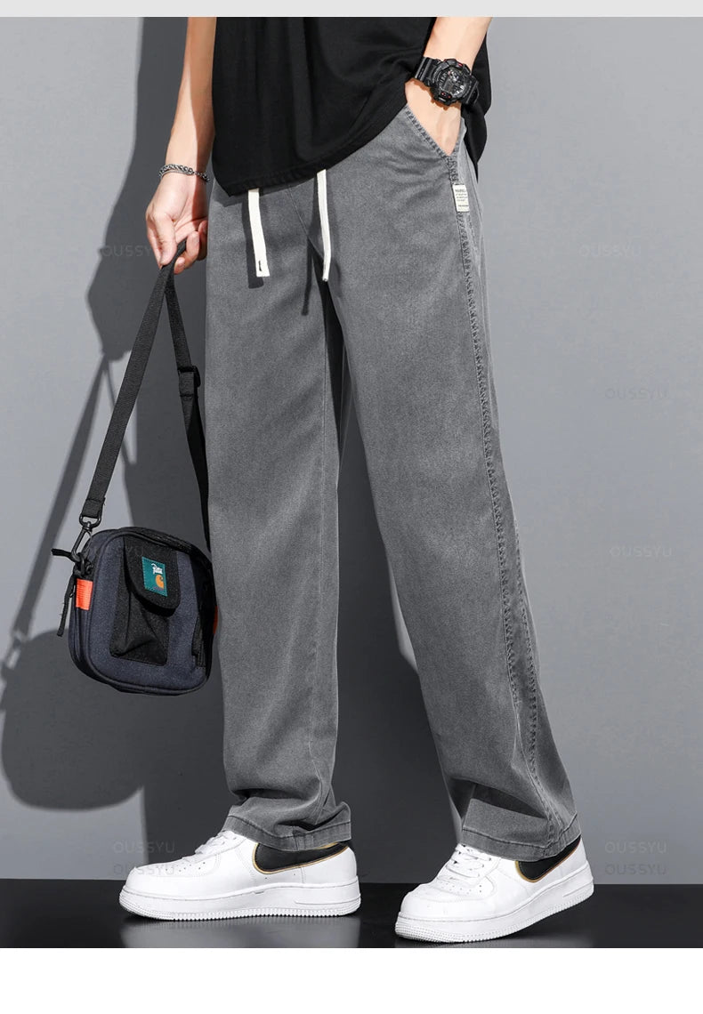 Men's Summer Loose Fit Soft Lyocell Jeans | Casual Comfort Trousers