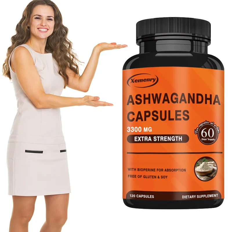 Ashwagandha Capsules for Brain Support & Stress Relief - 120 Count