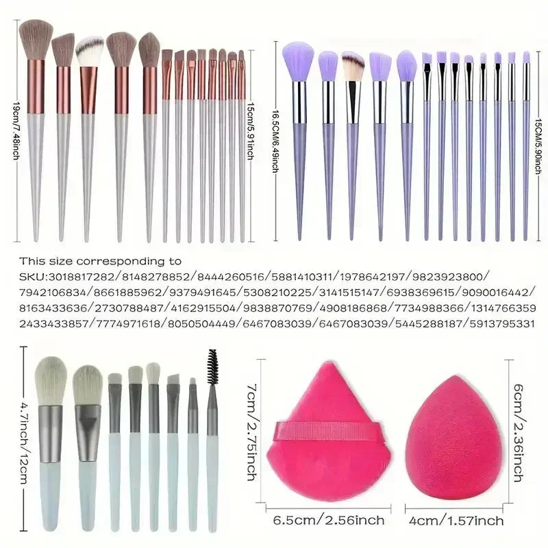 13 Piece Fluffy Makeup Brush Set | Professional Beauty Tools