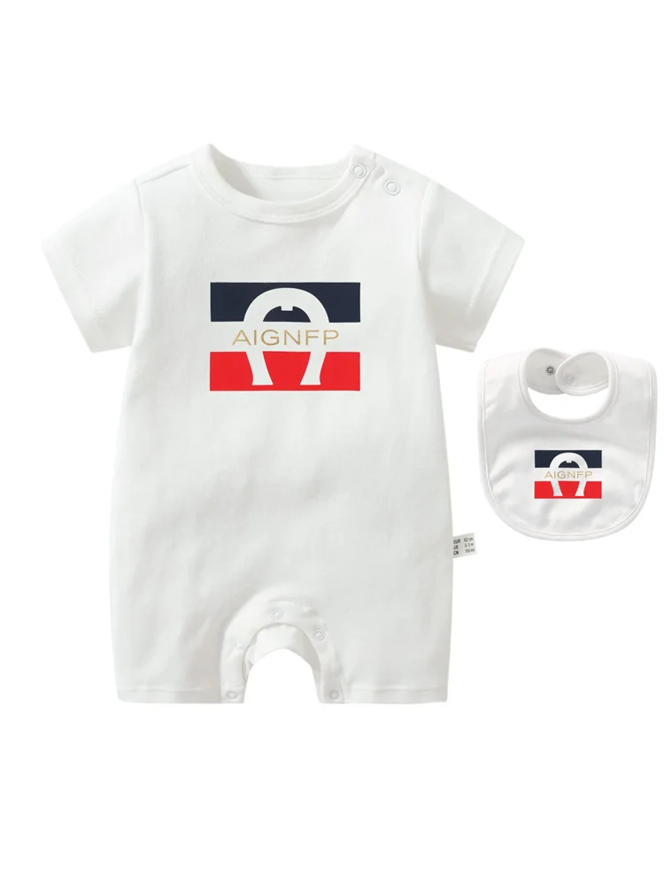 Colorful Newborn Baby Boys Rompers & Bib Scarf Set | Summer Style