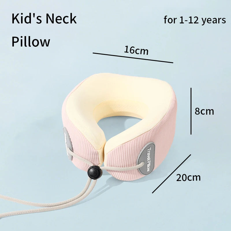 Kid-Friendly U-Shaped Memory Foam Neck Pillow for Travel Naps
