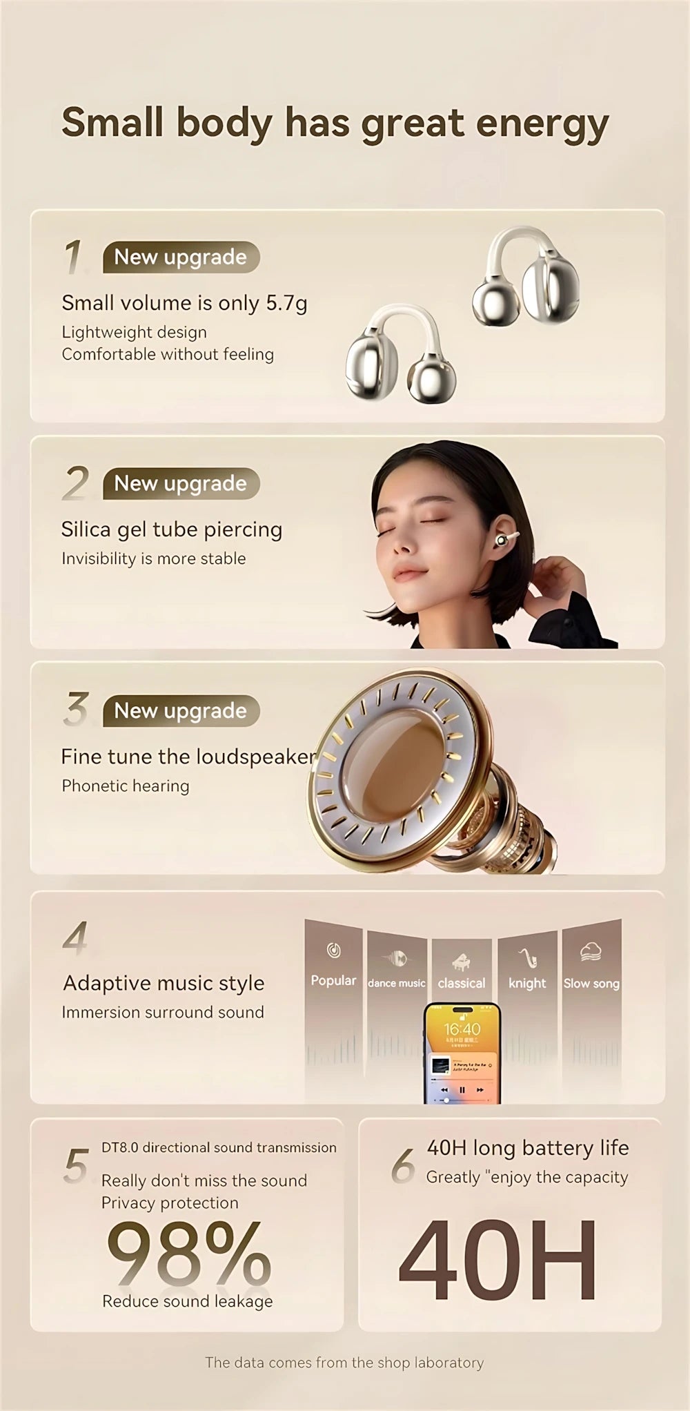 Bluetooth 5.3 Wireless Ear Clip Earphones | Noise Reduction Sports Earbuds