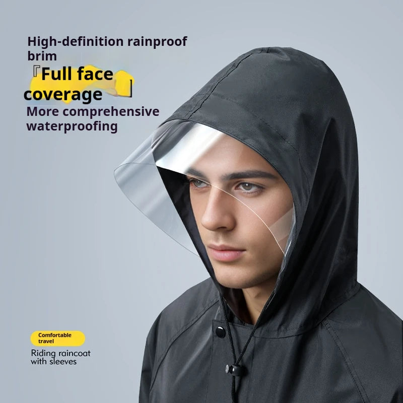 Gabardina Larga Engrosada para Motociclistas | Impermeable y Versátil