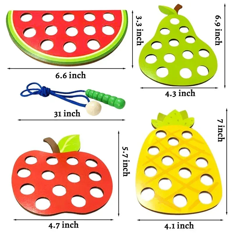 Educational Wooden Lacing Toy | Enhance Fine Motor Skills