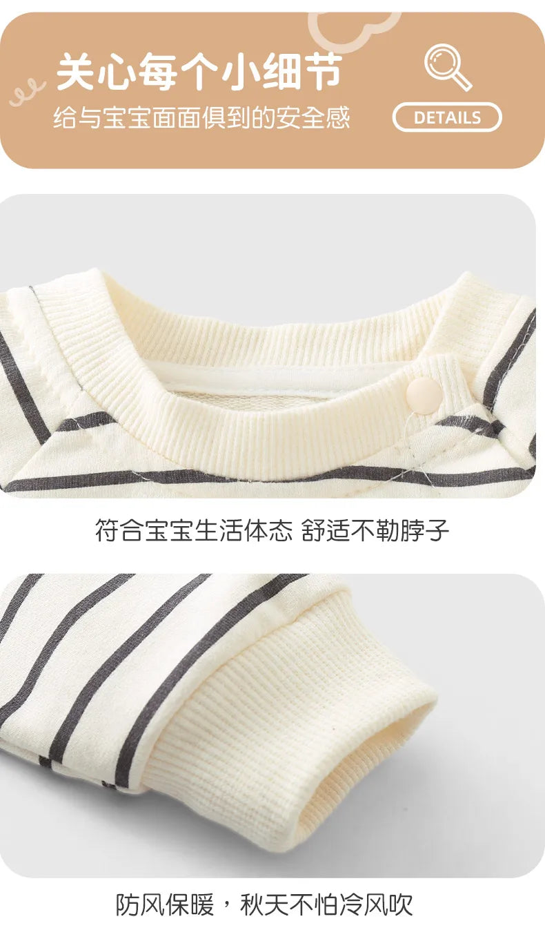 Striped Cotton Baby Romper for Newborns | Comfortable Jumpsuit