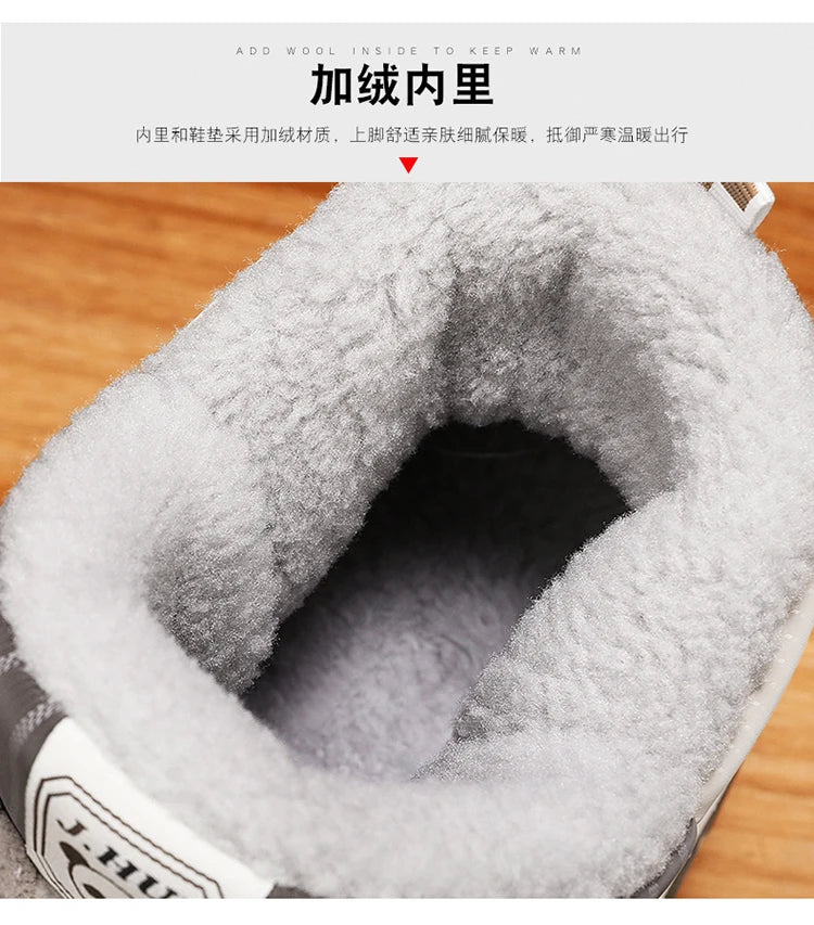 Men's Warm Plush Snow Boots | Cozy Mid-Calf Ankle Winter Shoes