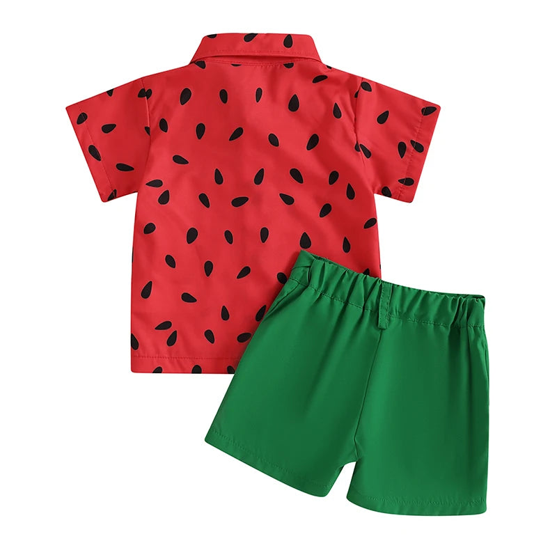 Toddler Summer Outfit Set with Watermelon Pattern | Cute Boys Clothes