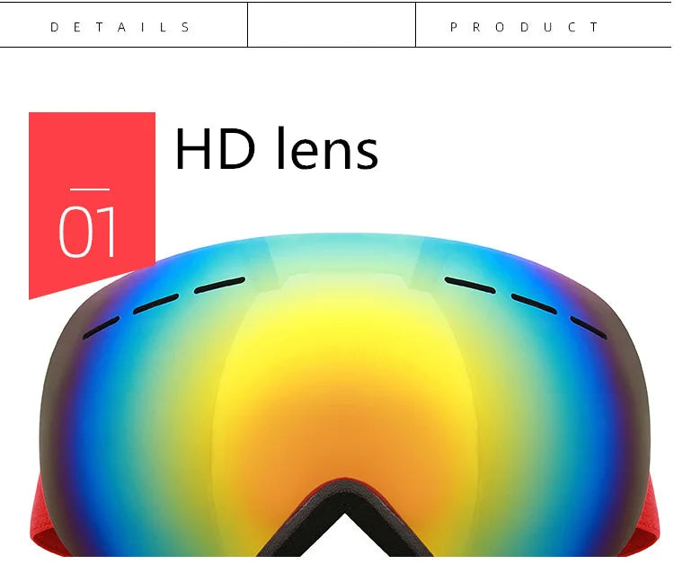 Premium Ski Goggles with Anti-Fog & UV400 Protection