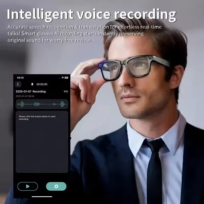 AI Smart Glasses with HD Camera & Translation Features