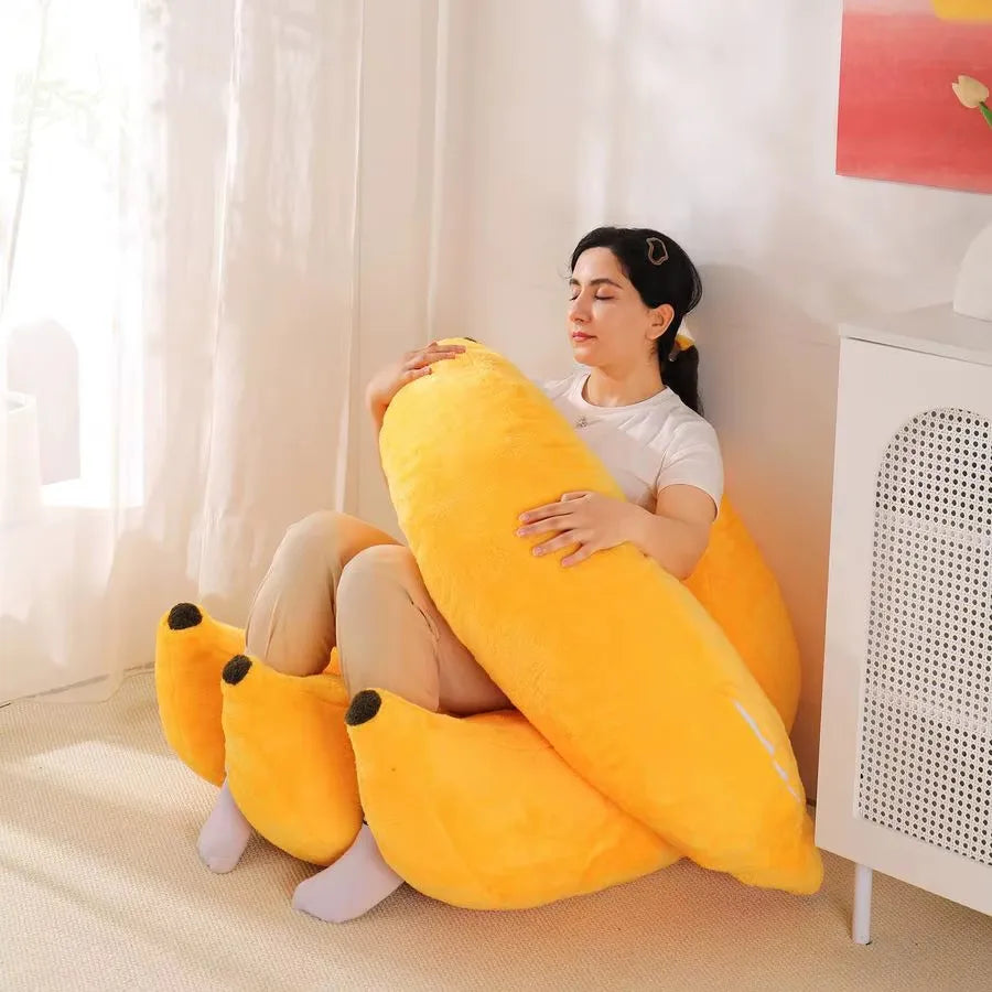 Cozy 2-in-1 Banana Bean Bag Sofa Bed with Matching Ottoman