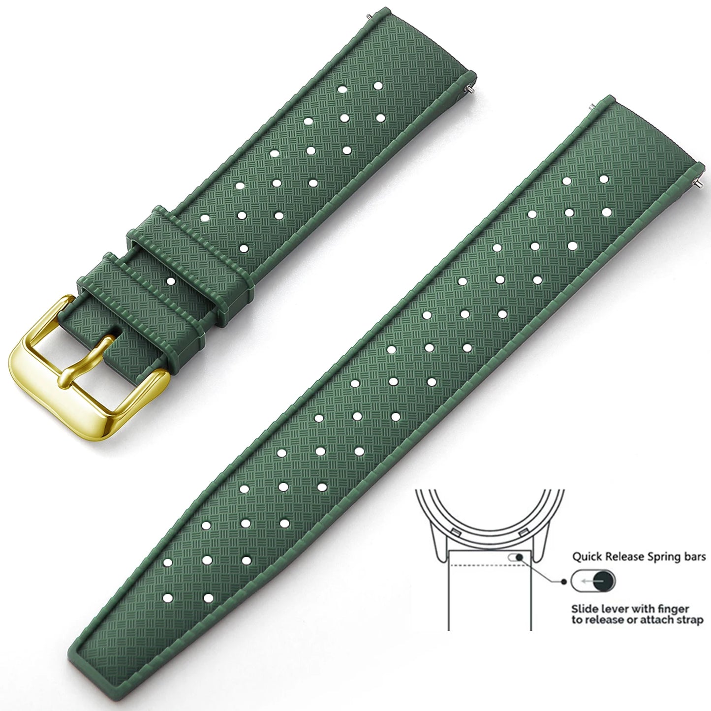 Tropical Silicone Watch Band | Quick Release Rubber Strap