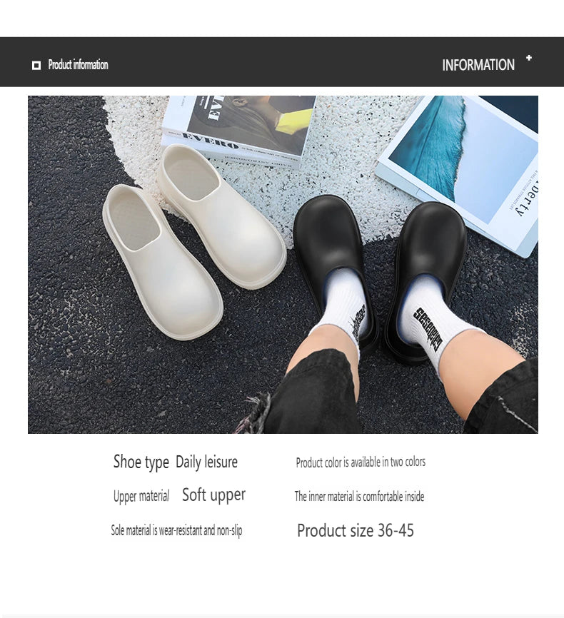 Lightweight Slip-On Chef Shoes for Men & Women | Casual Rain Shoes