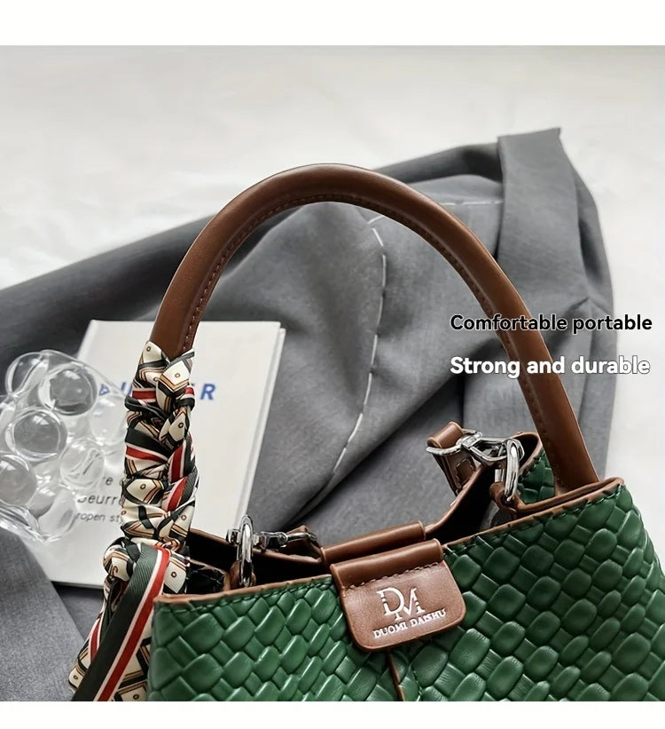 Bolso de cubo chic para mujer | Bolso de mano tejido de moda para cada ocasión