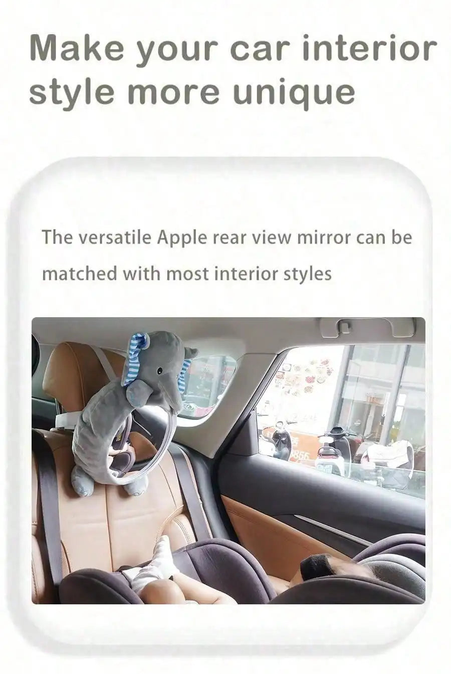 Baby Car Mirror for Safety | Easy View Cartoon Doll Design