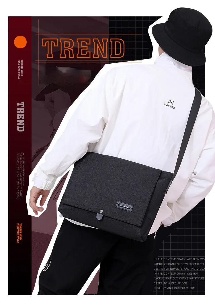 Bolso Bandolera de Lona para Hombre | Elegante Bolso de Mano para Negocios y Ocio