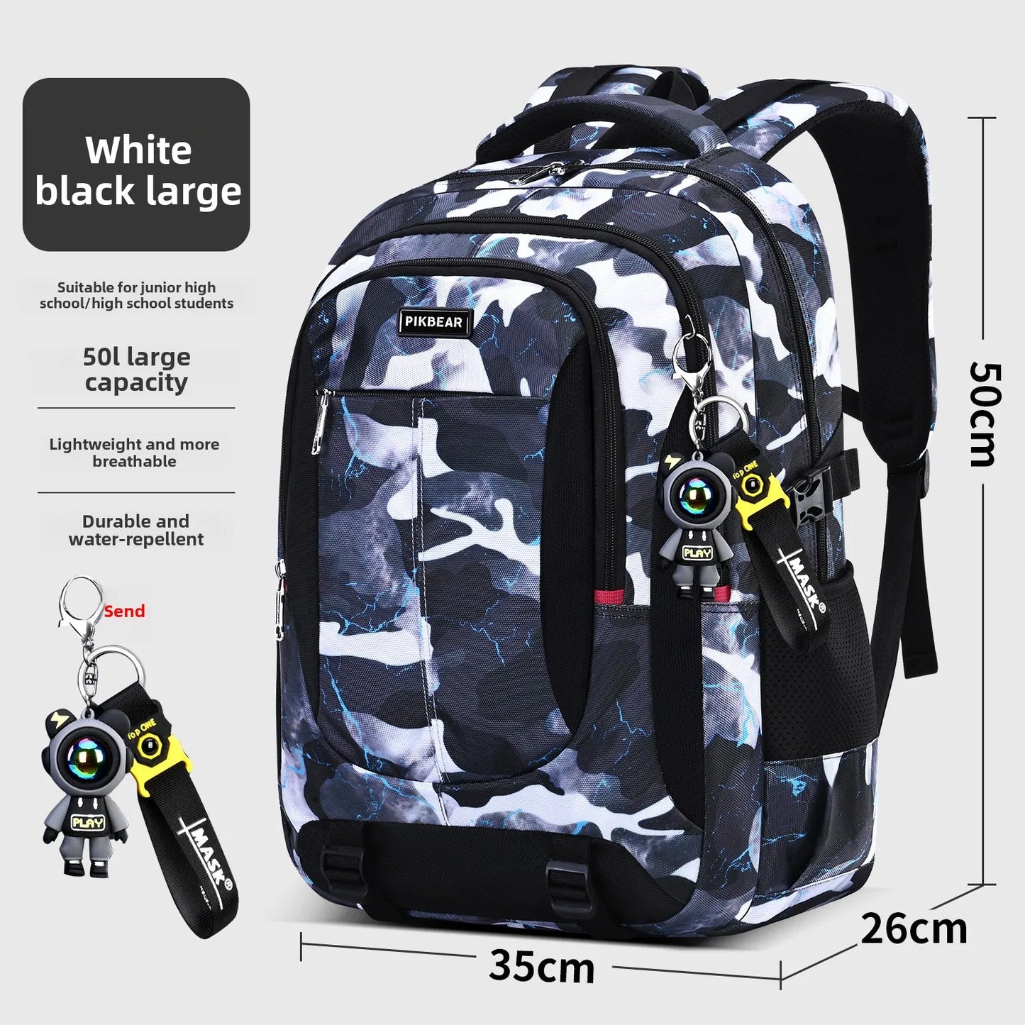 Camouflage School Backpack for Teens | Waterproof Student Bag