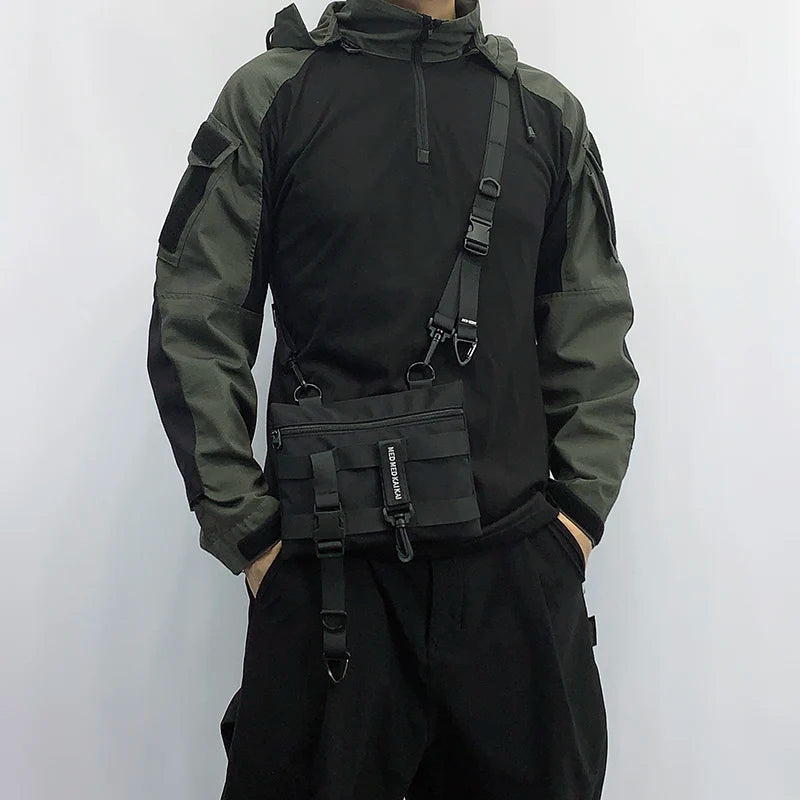 Tactical Techwear Style Crossbody Sling Bags Men Multi-function Chest Bags Y2K High Street Waist Bags Bolsos Para Hombre сумка
