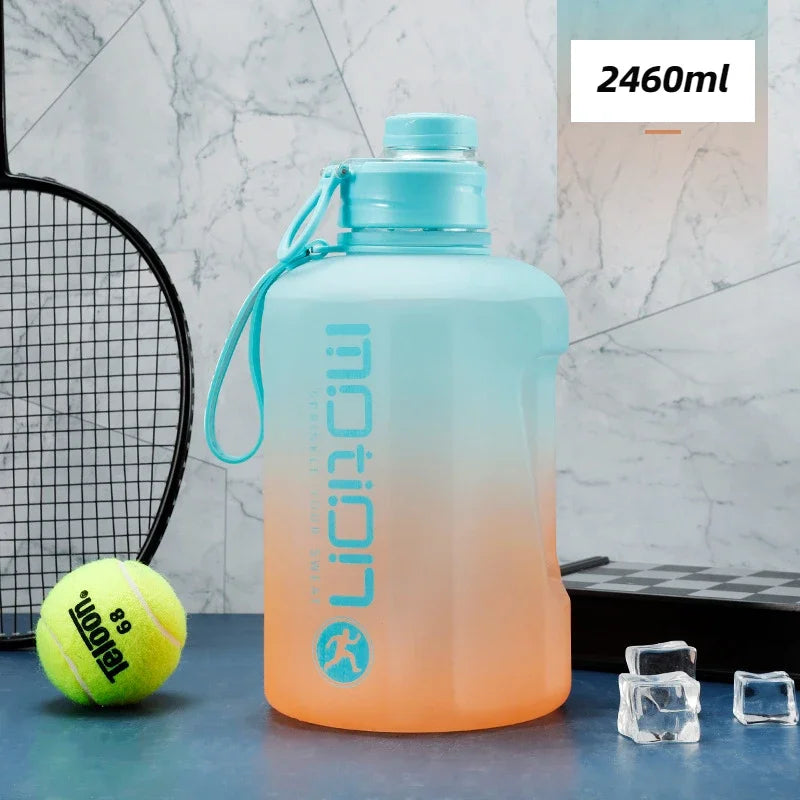 2 Liter Sports Water Bottle with Straw | Large Capacity Fitness Kettle