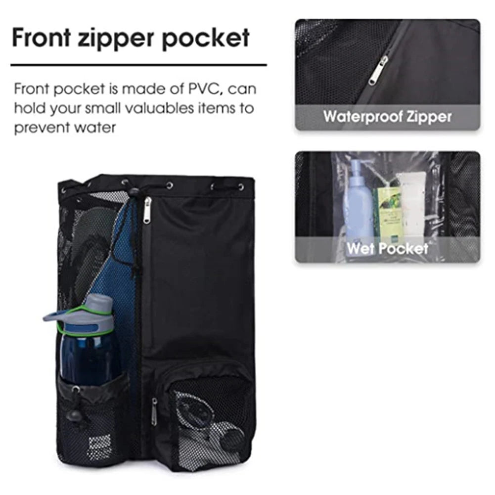 Lightweight Basketball Drawstring Backpack with Wet Pocket