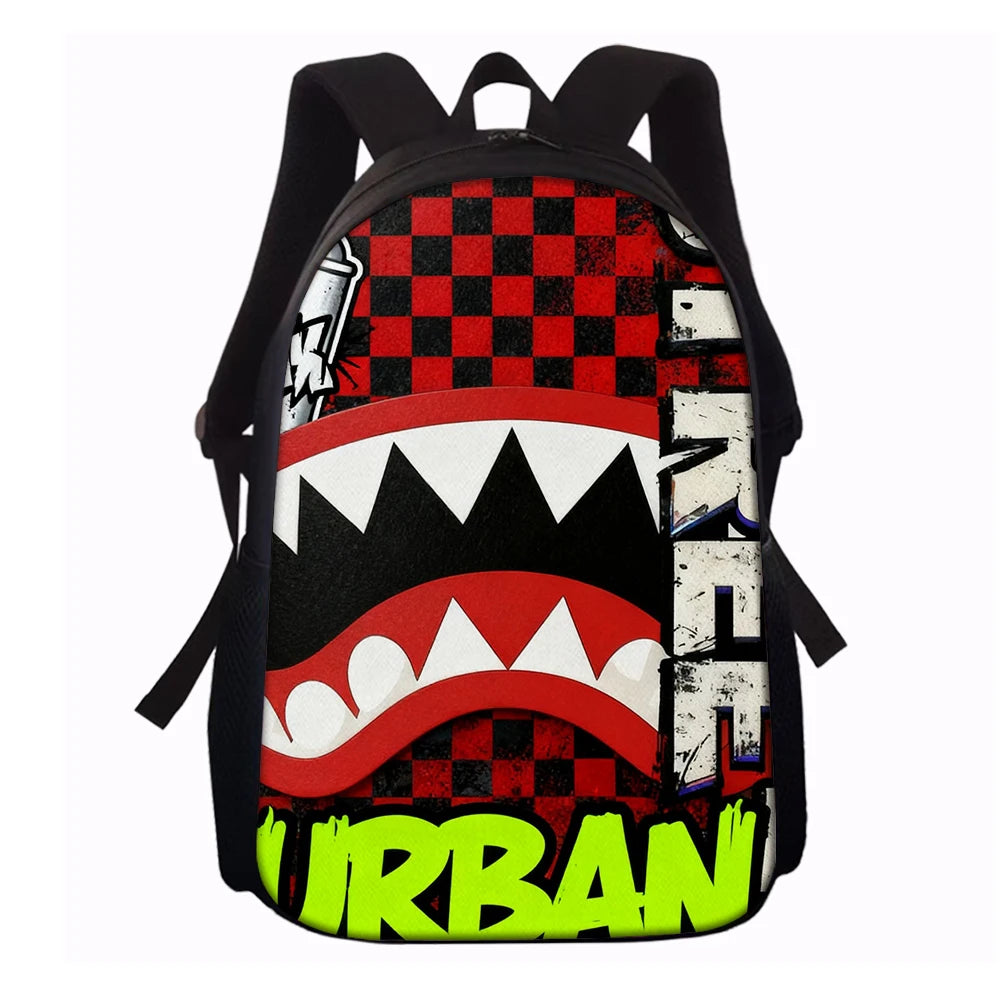 Trendy Shark Graphic Backpack Set | Perfect for School Adventures