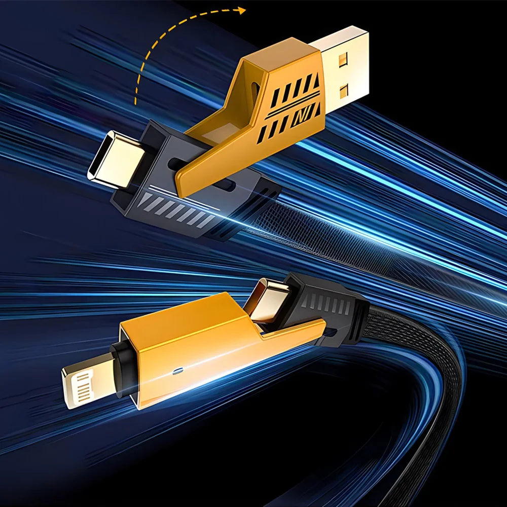 4-in-1 1-2PCS 1M 65W Type C USB Fast Charging Cable For iPhone 15 14 13 12 11 Pro Max iPad PD 27W USB C Cable