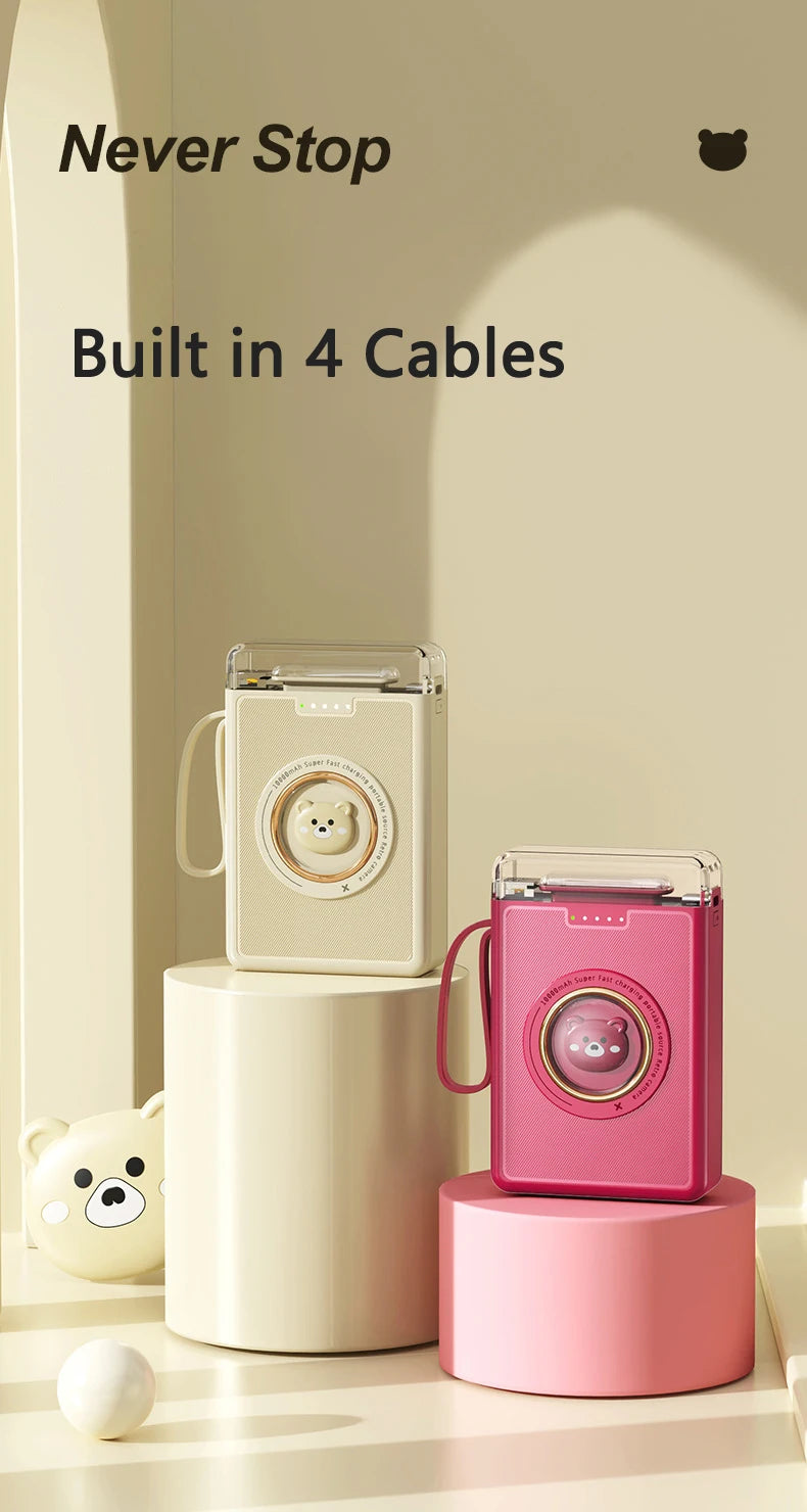 Cute Mini Power Bank 20000mAh Portable Charger | External Battery Pack