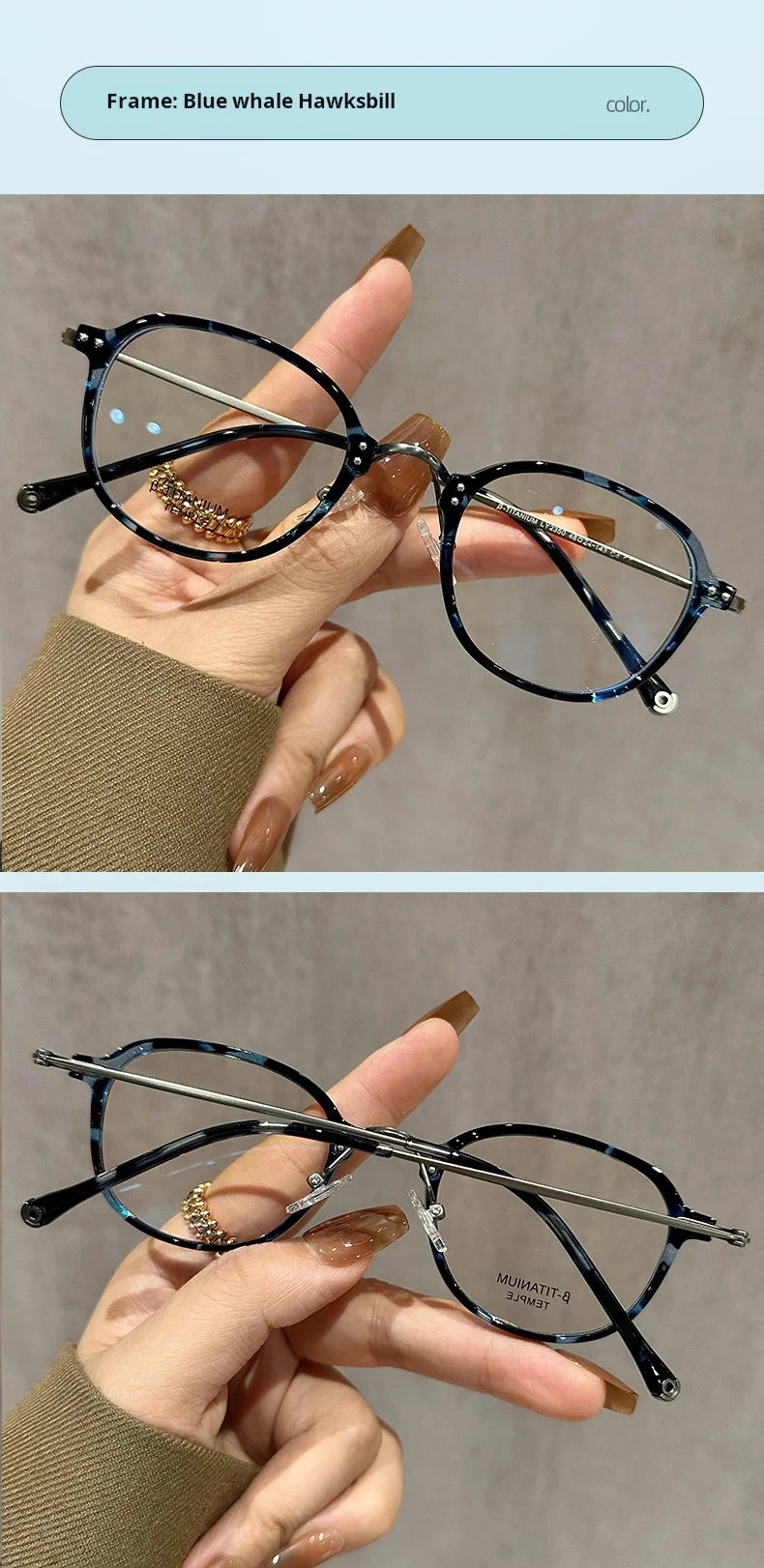 Stylish Half Titanium Oval Eyeglasses for Women | Fashion Meets Function