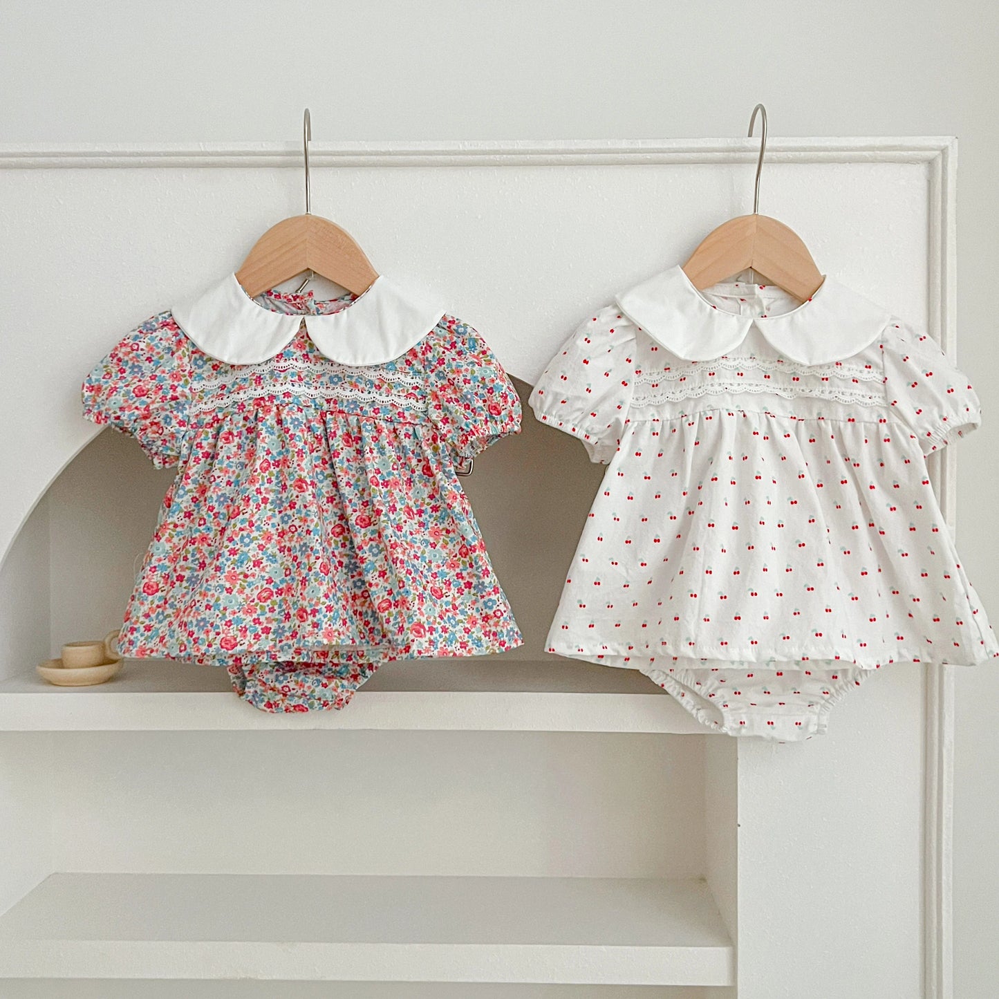Summer Baby Girls Clothing Set | Floral Puff Sleeve Outfit