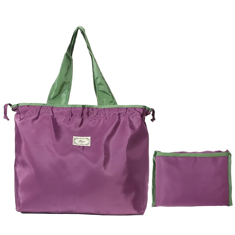 Foldable Large-Capacity Tote Bag | Stylish Grocery and Travel Companion