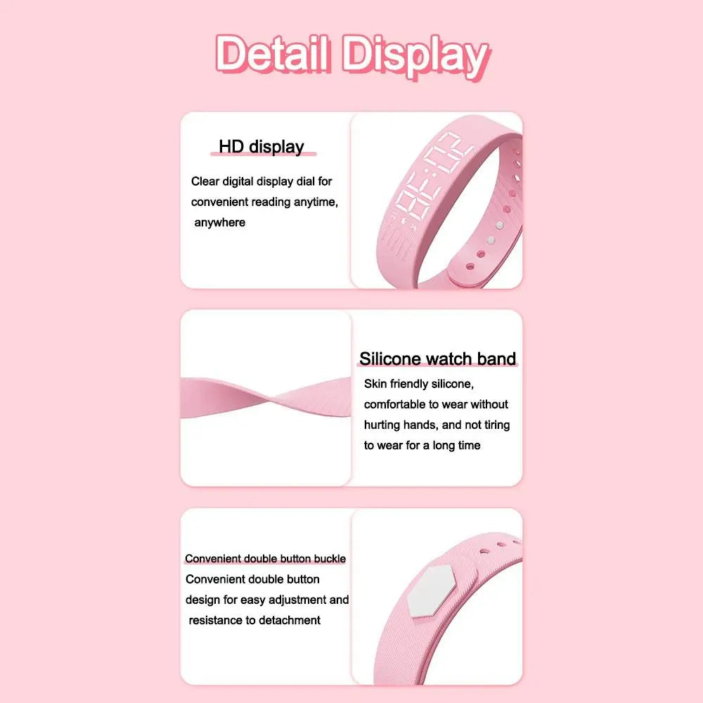 Adjustable Silicone Snooze-proof LED Alarm Clock Bracelet
