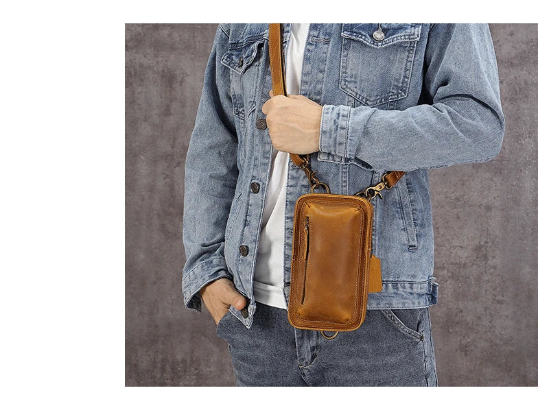 Genuine Leather Retro Crossbody Waist Bag | Stylish & Functional