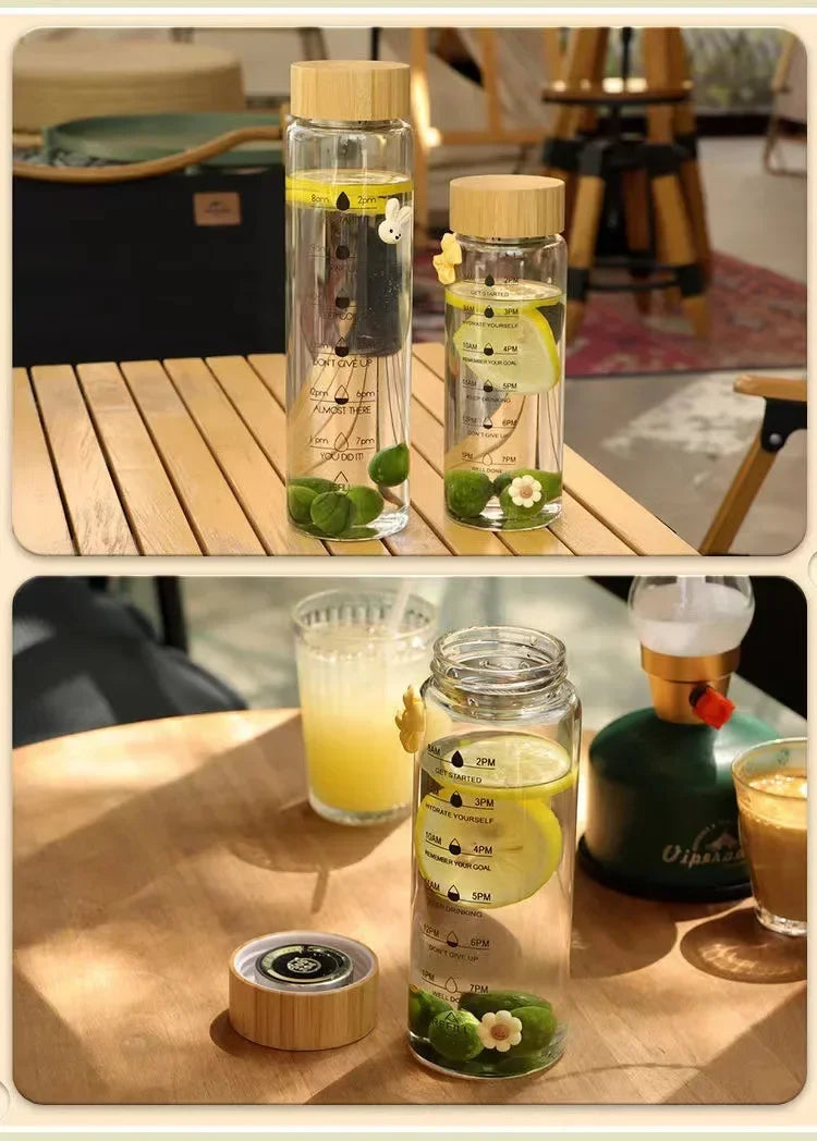 1000ml Borosilicate Glass Bottle with Bamboo Lid & Infuser