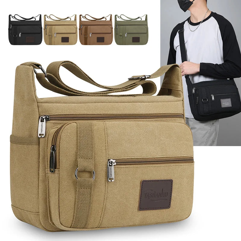 Men's Canvas Shoulder Bags | Stylish Crossbody Messenger Bags