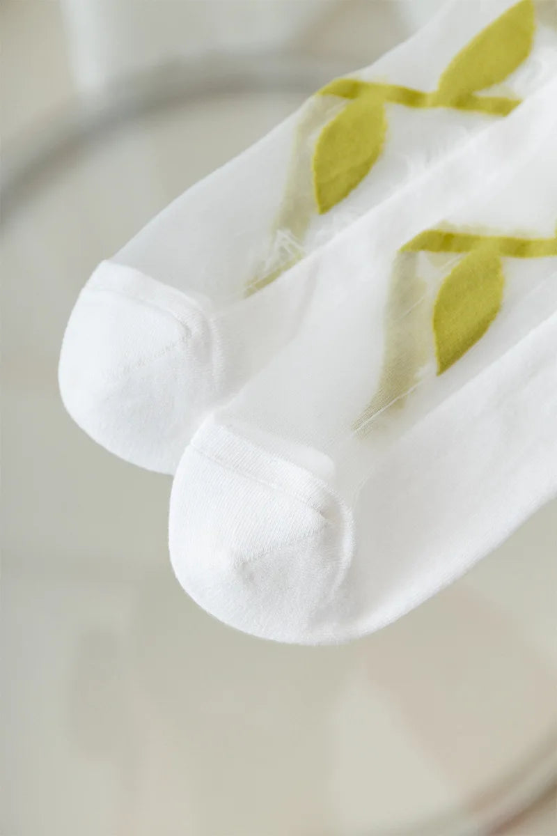 Floral Print Knee High Socks | Stylish Ultra-Thin Summer Stockings