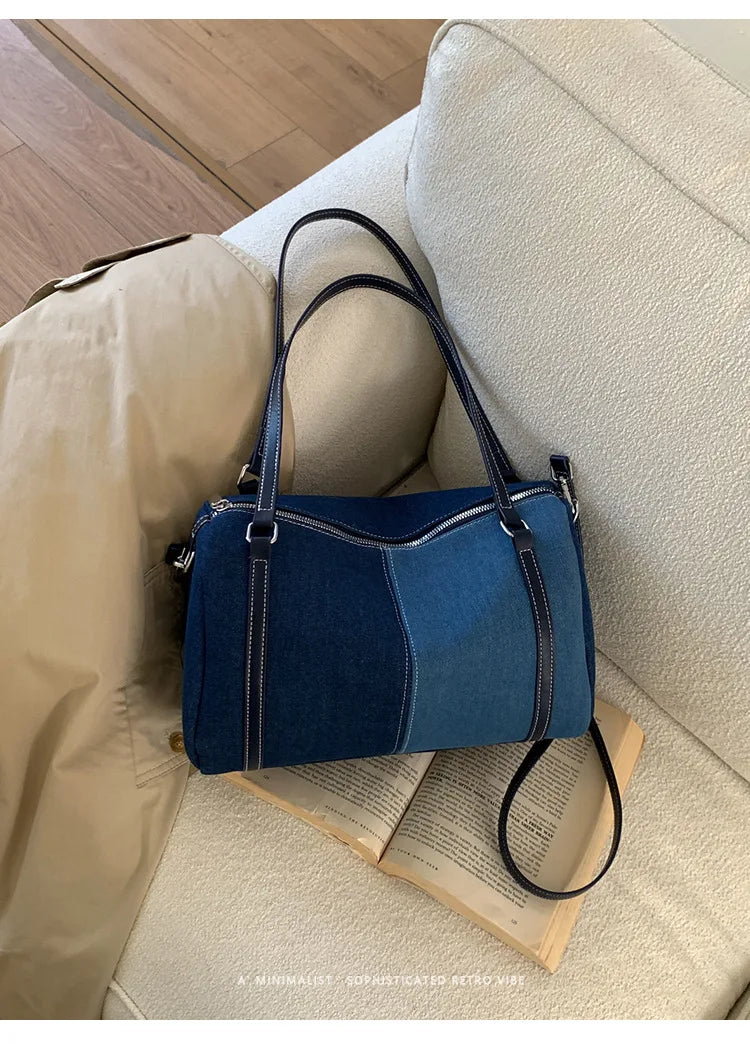 Bolso cruzado de mezclilla para mujer | Bolso de mano versátil y elegante