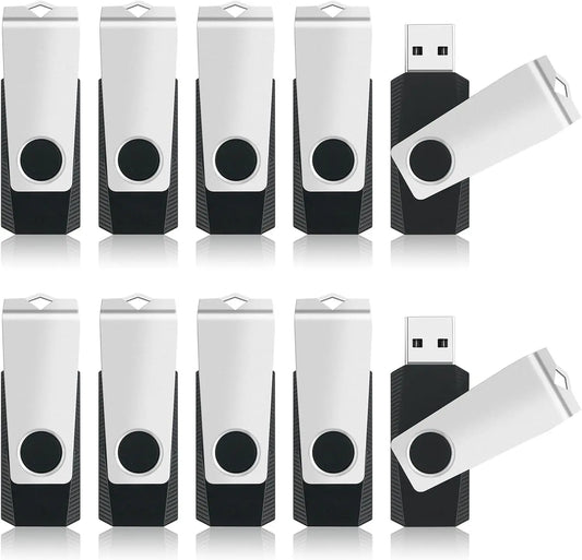 10-Pack 4GB USB Flash Drives with Lanyards | Portable Data Storage