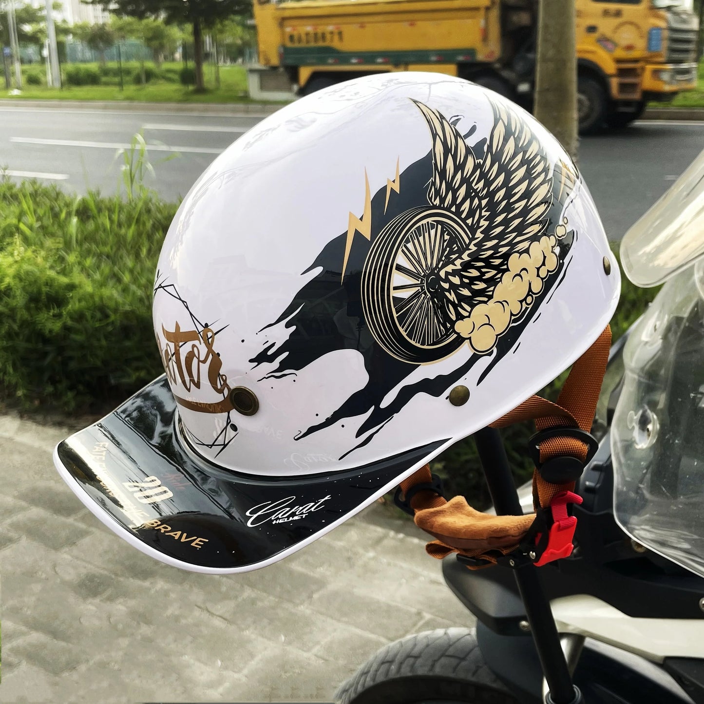 Lightweight Vintage Half Motorcycle Helmet | Stylish Protective Cap